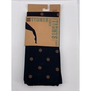 LOOK FOOTWEAR Women's Black-Brown Polka Dot Knit Pull-On Tights SZ OS